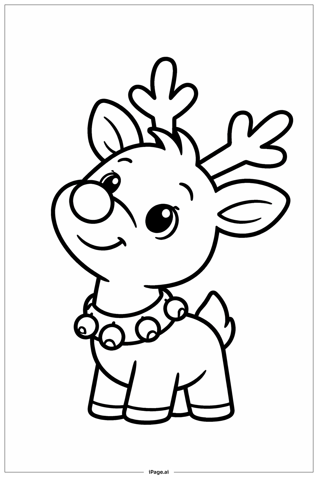  Page de coloriage Rudolph qui regarde en haut 