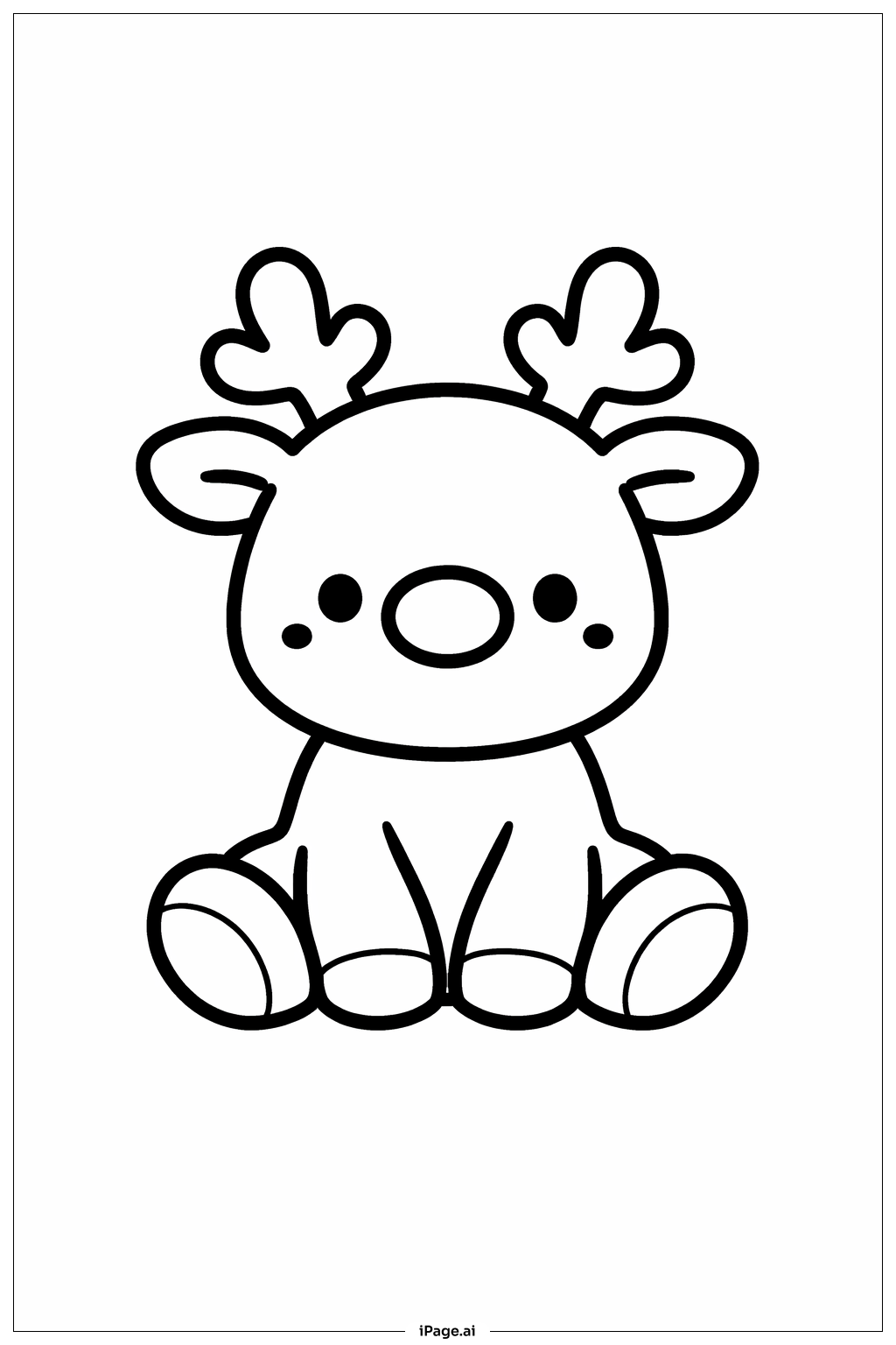  Page de coloriage Rudolph assis 