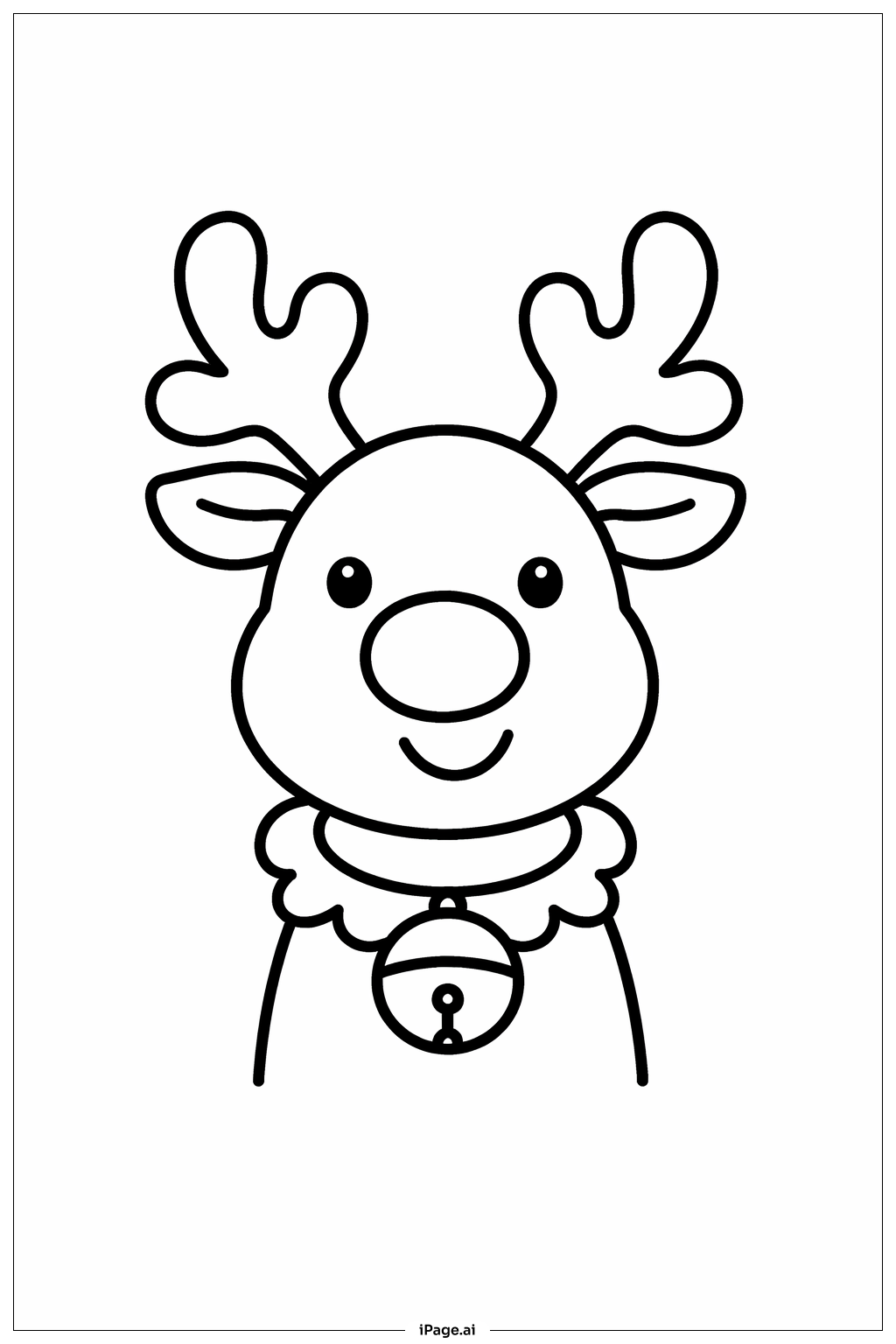  Page de coloriage Rudolph souriant 