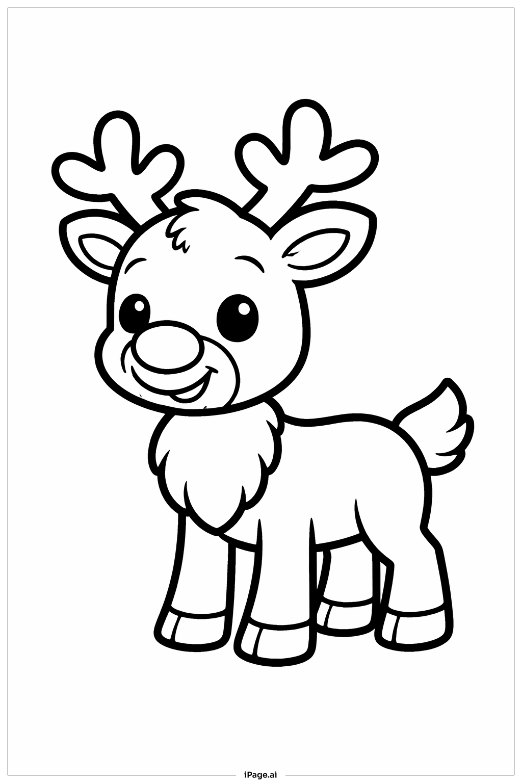  Page de coloriage Rudolph debout 