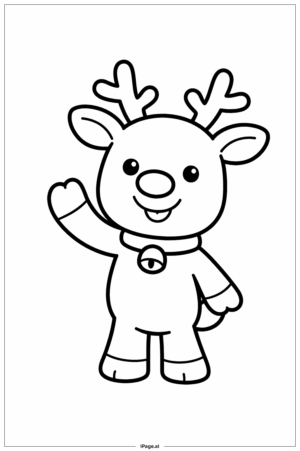  Page de coloriage Rudolph qui fait signe 