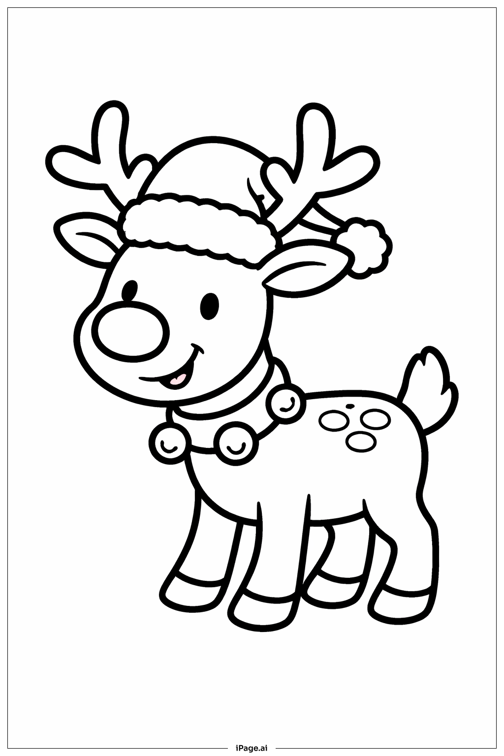  Page de coloriage Rudolph Avec Chapeau 