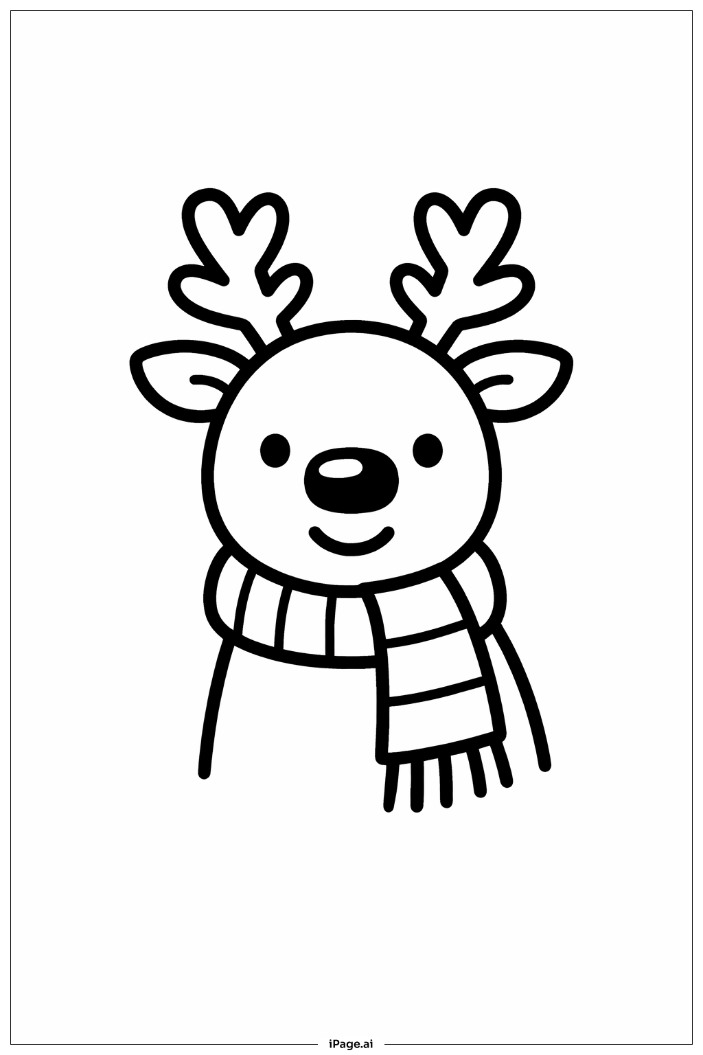  Page de coloriage Rodolphe avec écharpe 