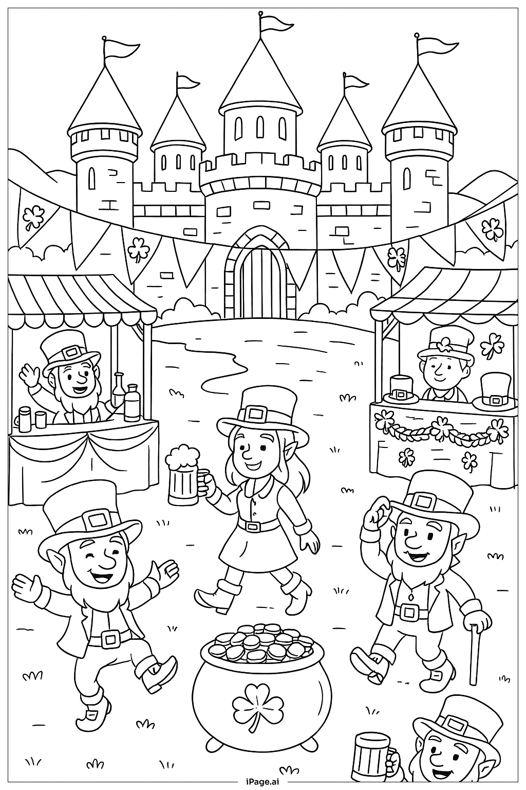  セントパトリックス城祭りの塗り絵ページ 
