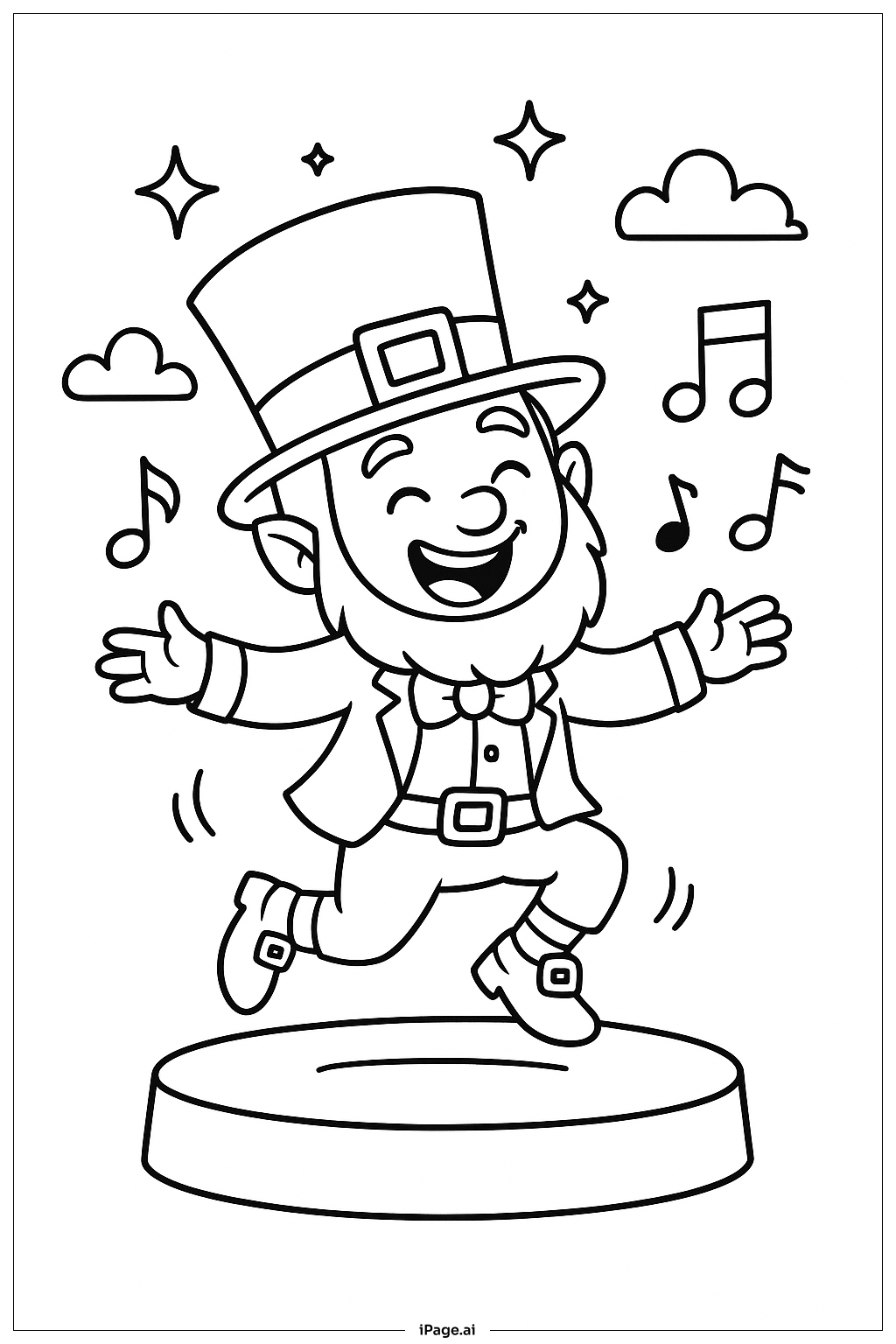  성 패트릭 춤추는 레프러콘 색칠공부 페이지 