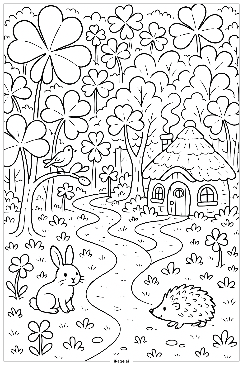  圣帕特里克魔法森林填色页 