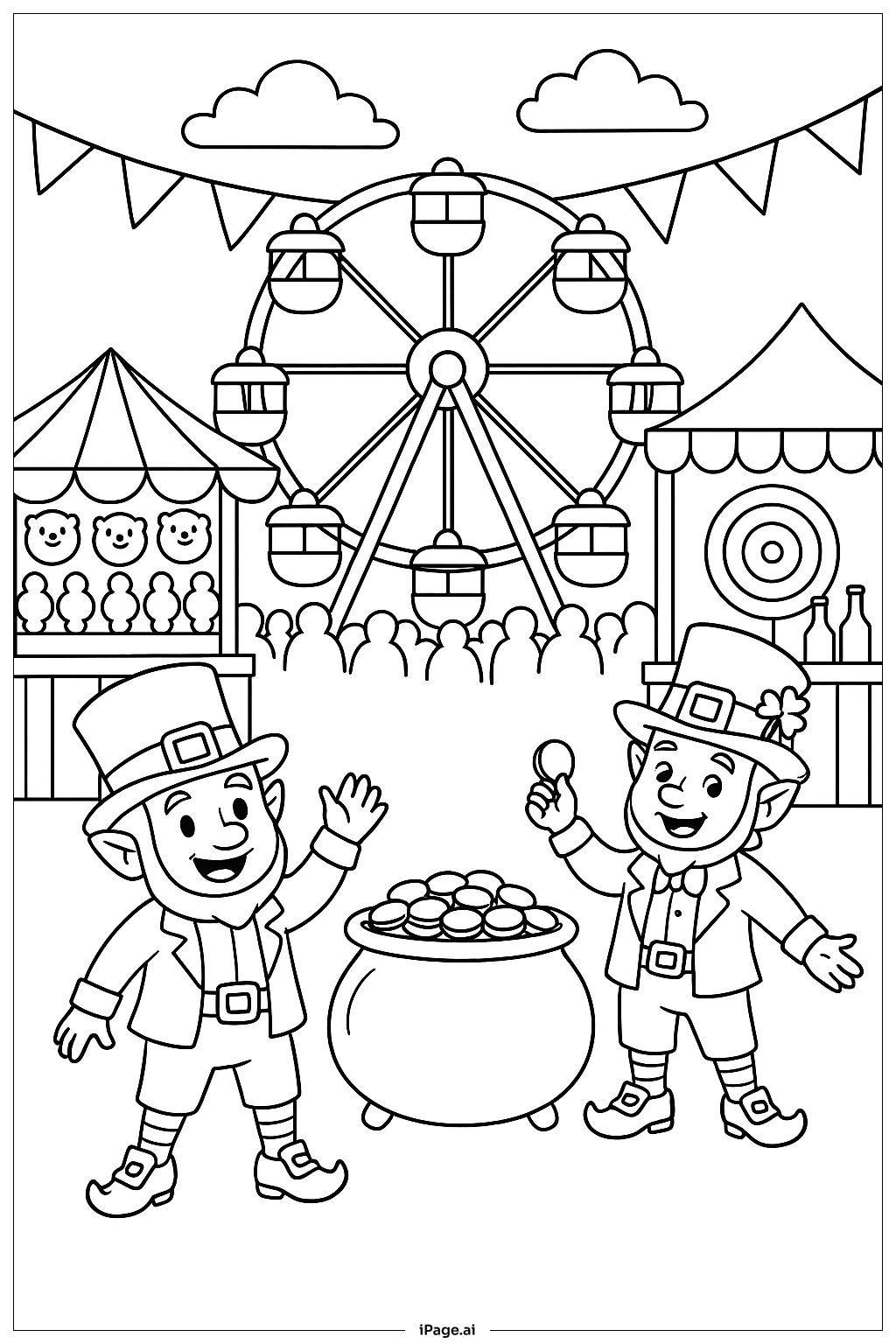  세인트 패트릭 페어그라운드 색칠공부 페이지 