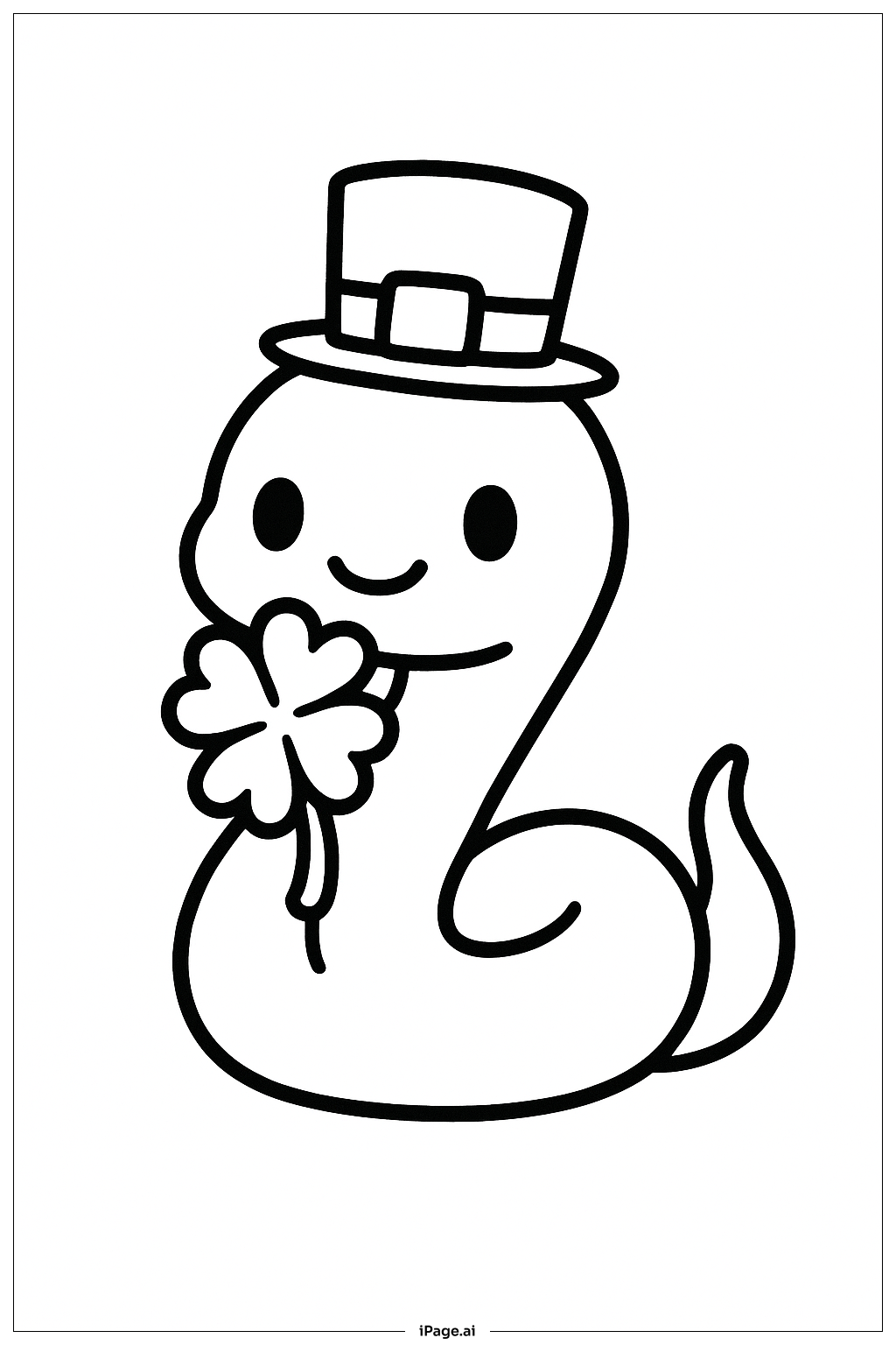  성 패트릭 친근한 뱀 색칠공부 페이지 