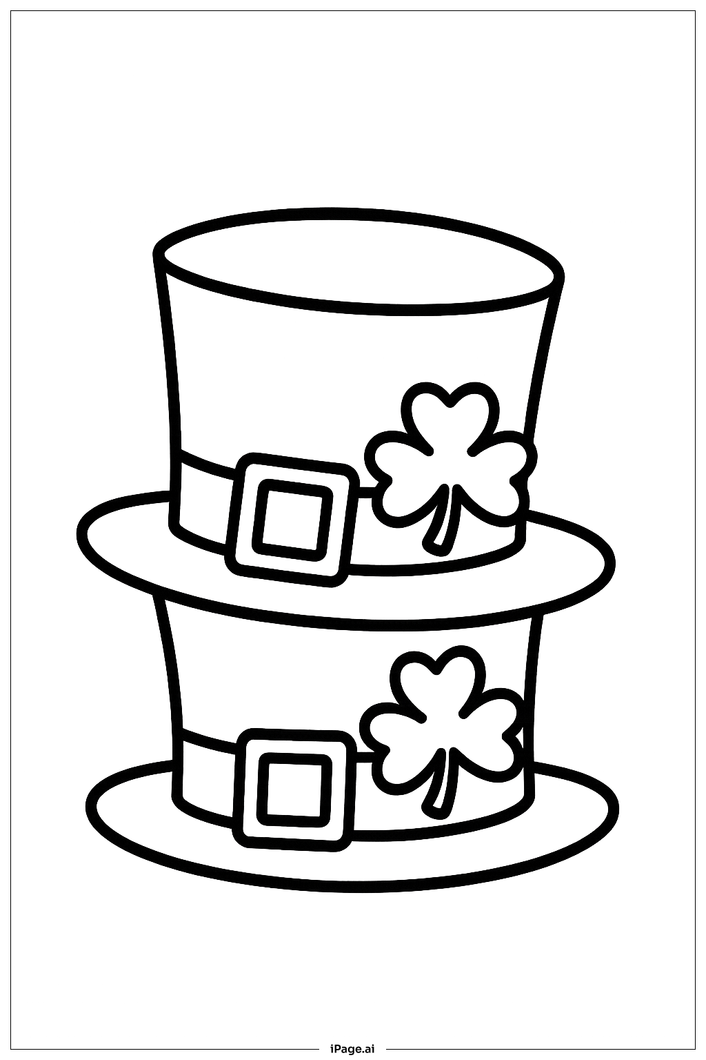  성 패트릭 해피 모자 쌓기 색칠공부 페이지 