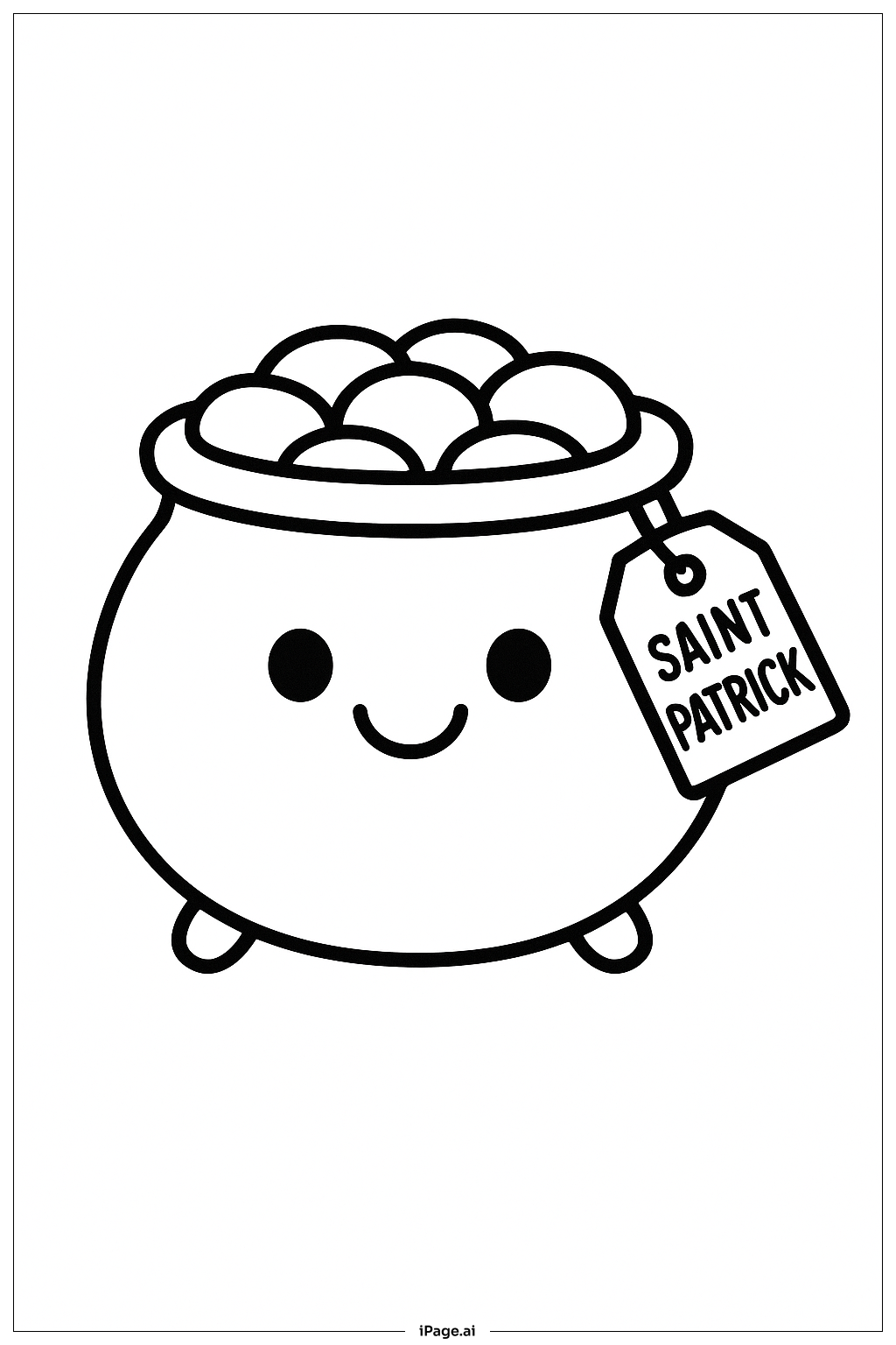  성 패트릭 행복한 냄비 색칠공부 페이지 