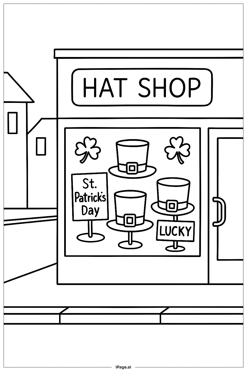  성 패트릭 모자 가게 색칠공부 페이지 