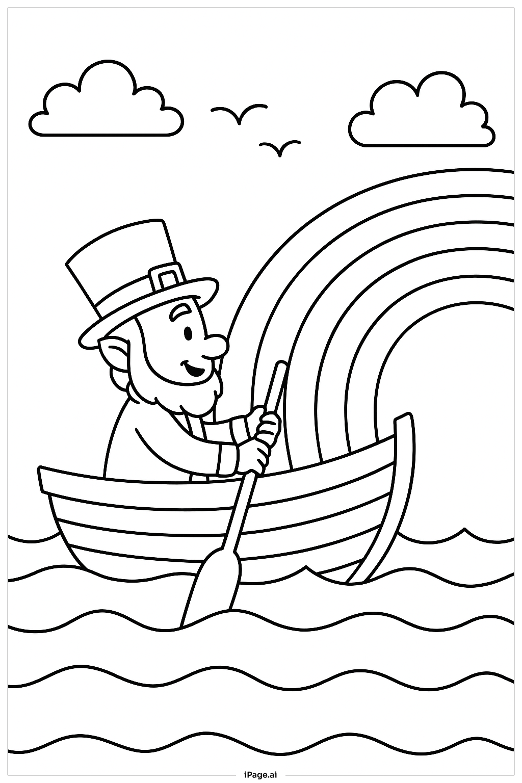  세인트 패트릭 작은 배 색칠공부 페이지 