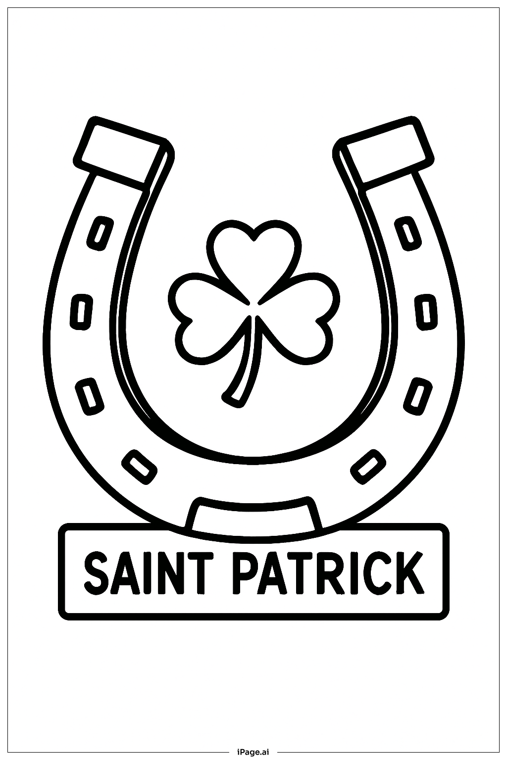  성 패트릭 럭키 말발굽 색칠공부 페이지 