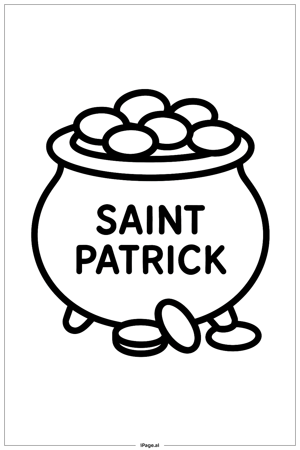  성 패트릭의 황금 항아리 색칠공부 페이지 