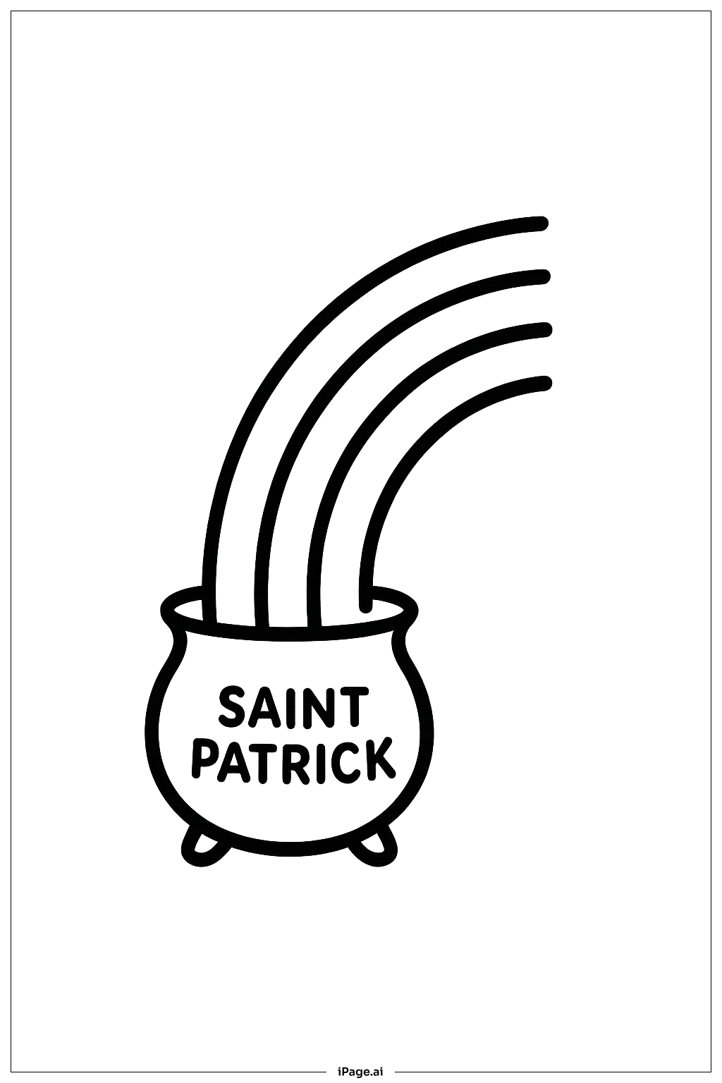  성 패트릭 무지개 끝 색칠공부 페이지 