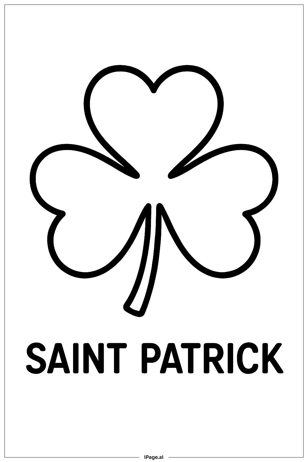  성 패트릭 세잎클로버 색칠공부 페이지 