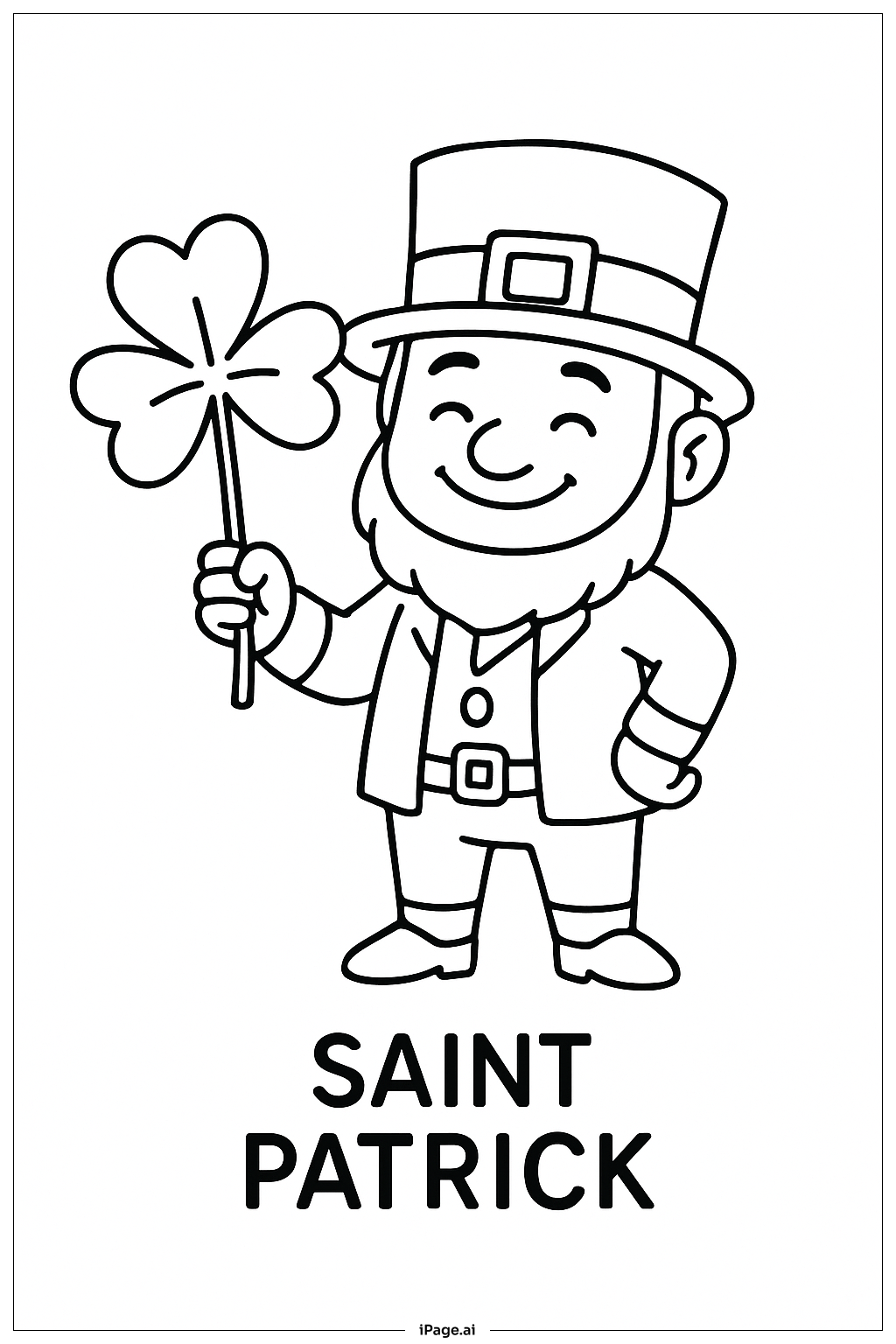  성 패트릭 웃는 레프리콘 색칠공부 페이지 