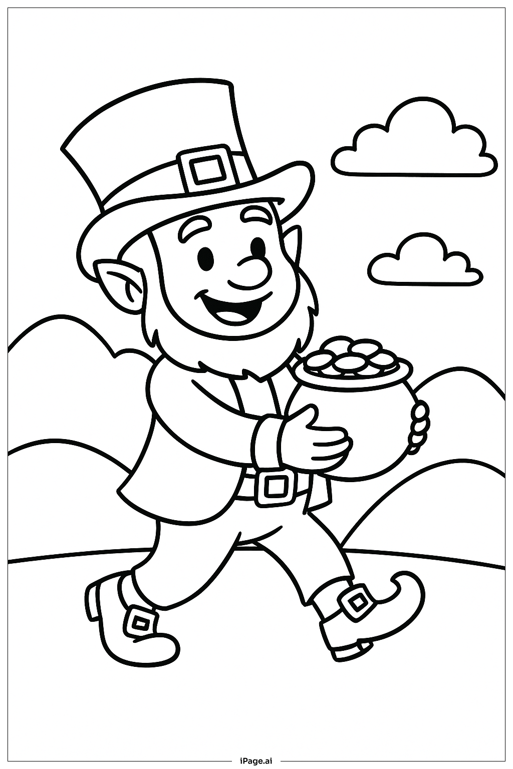  성 패트릭 걷는 레프리콘 색칠공부 페이지 