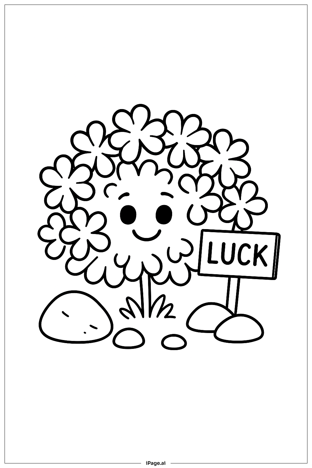  Saint Patricks Day Clover Bush Coloring Page 