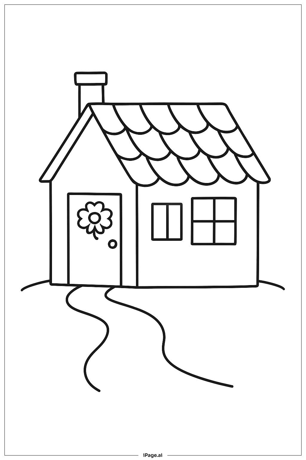  リース付きセントパトリックスデーのコテージの塗り絵ページ 