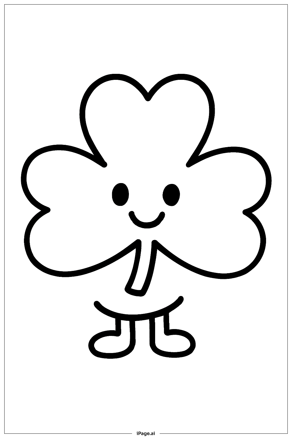  セントパトリックスデー踊るシャムロックの塗り絵ページ 