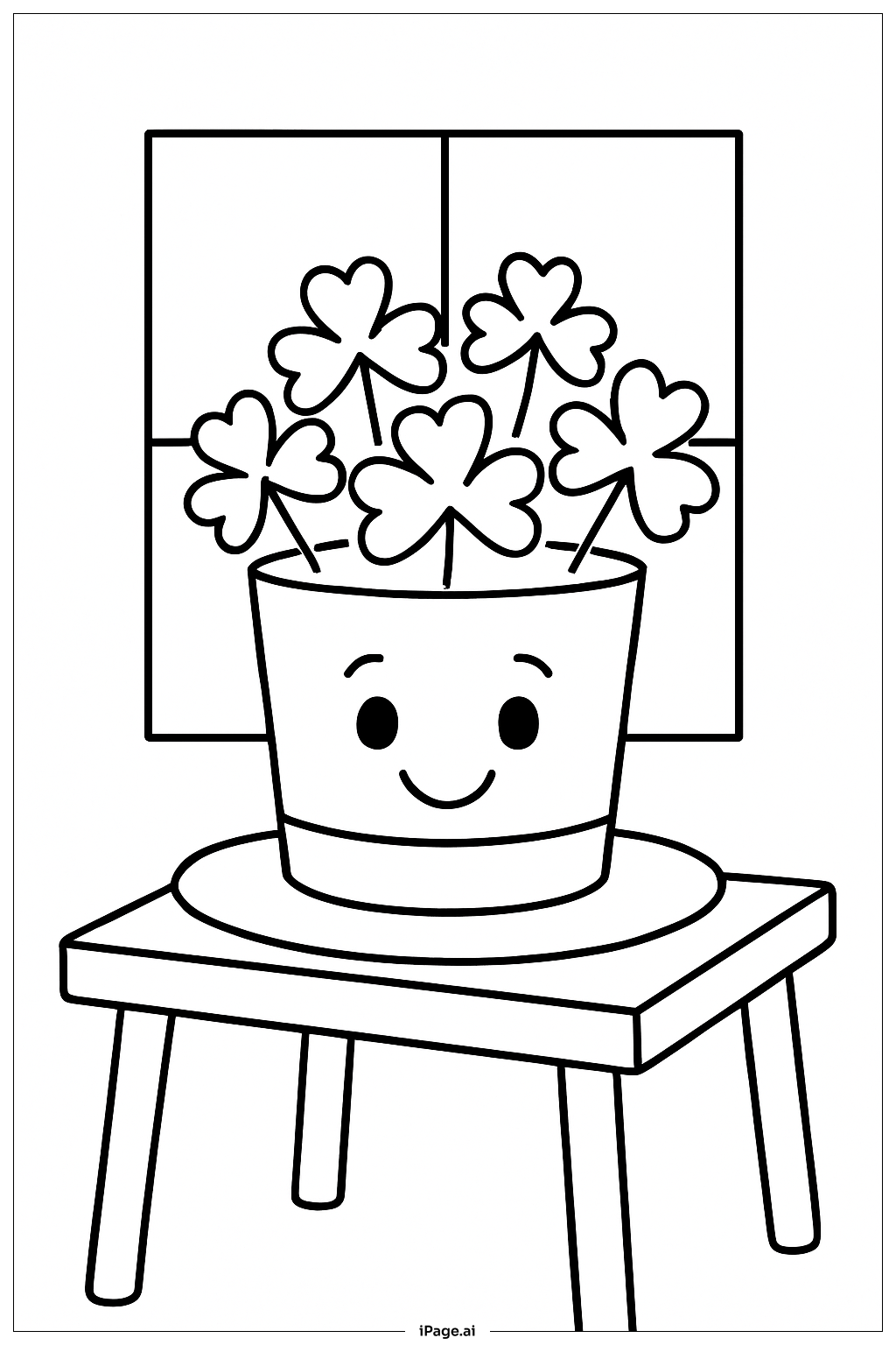  シャムロック付きセントパトリックスデイの帽子の塗り絵ページ 