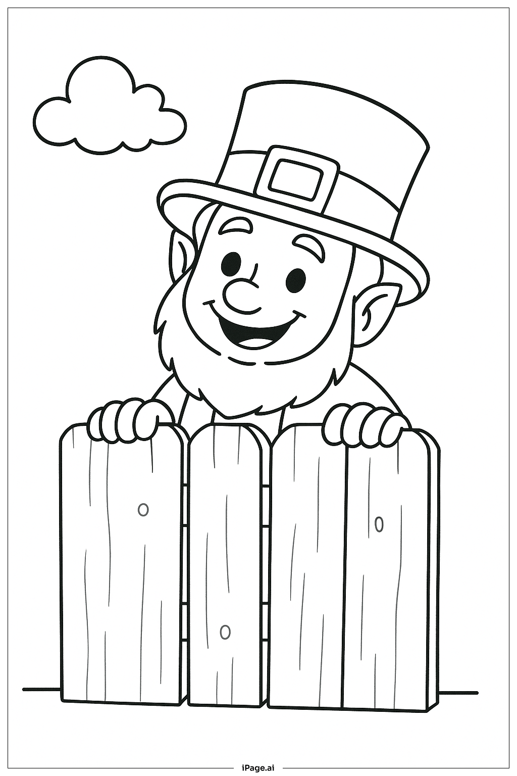  セントパトリックスデーのレプラコーンののぞき見の塗り絵ページ 