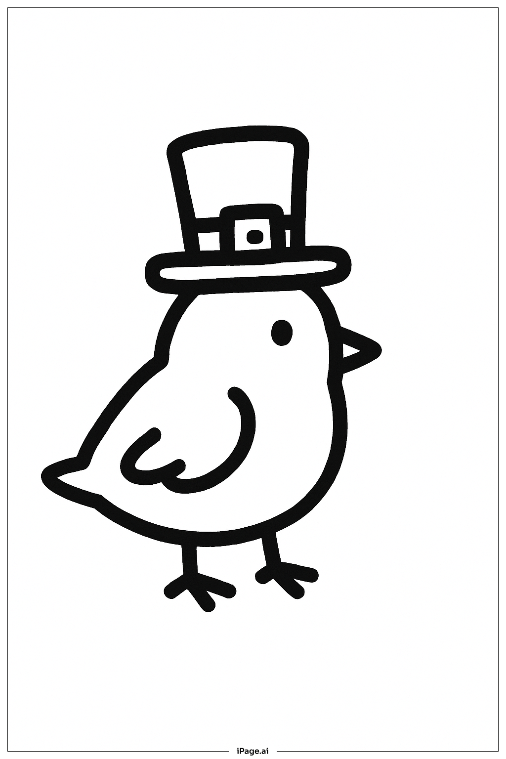  Saint Patricks Day Little Bird With Hat Coloring Page 