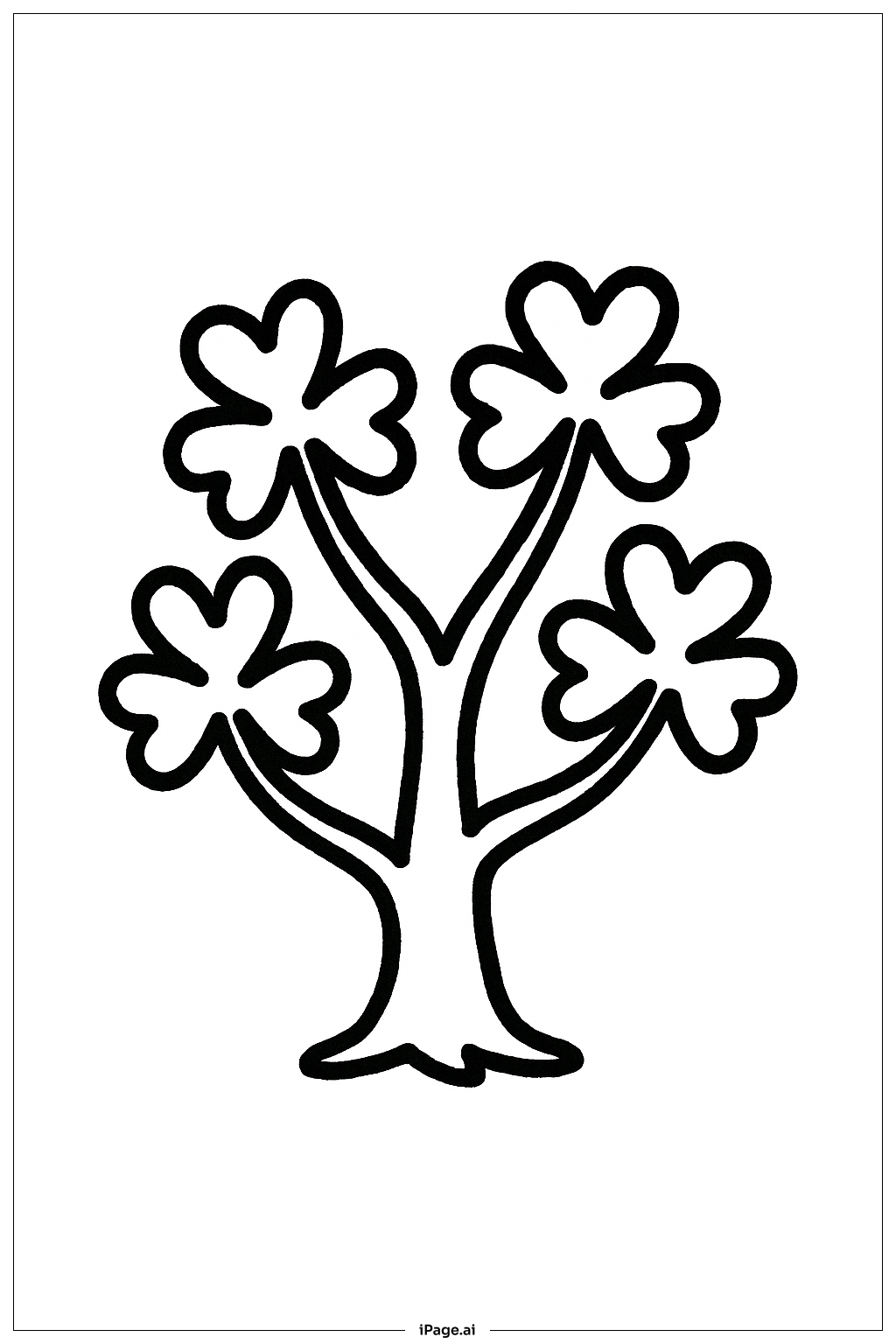  Saint Patricks Day Little Tree With Shamrocks Coloring Page 