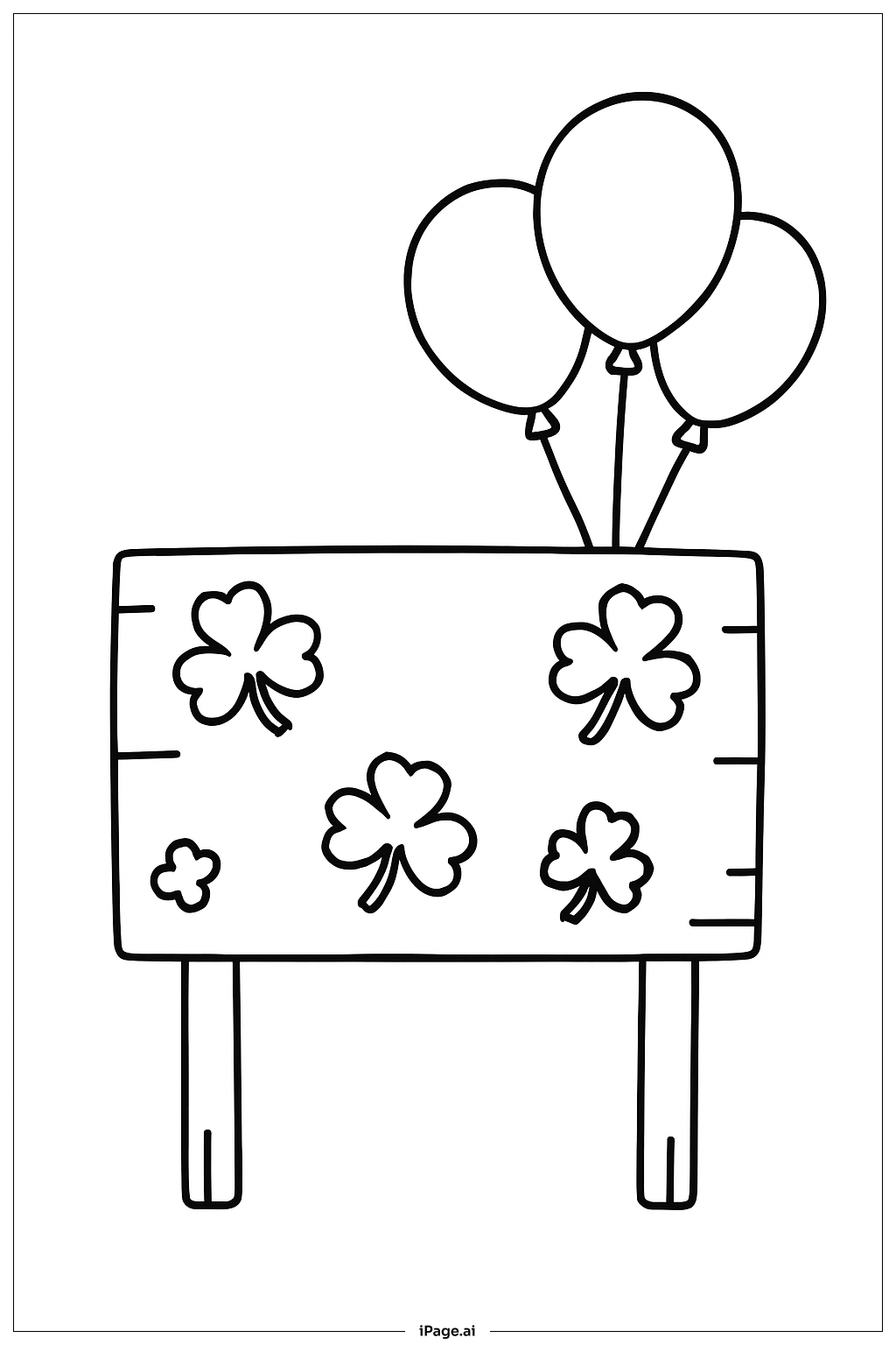  セントパトリックスデーパーティーサインの塗り絵ページ 