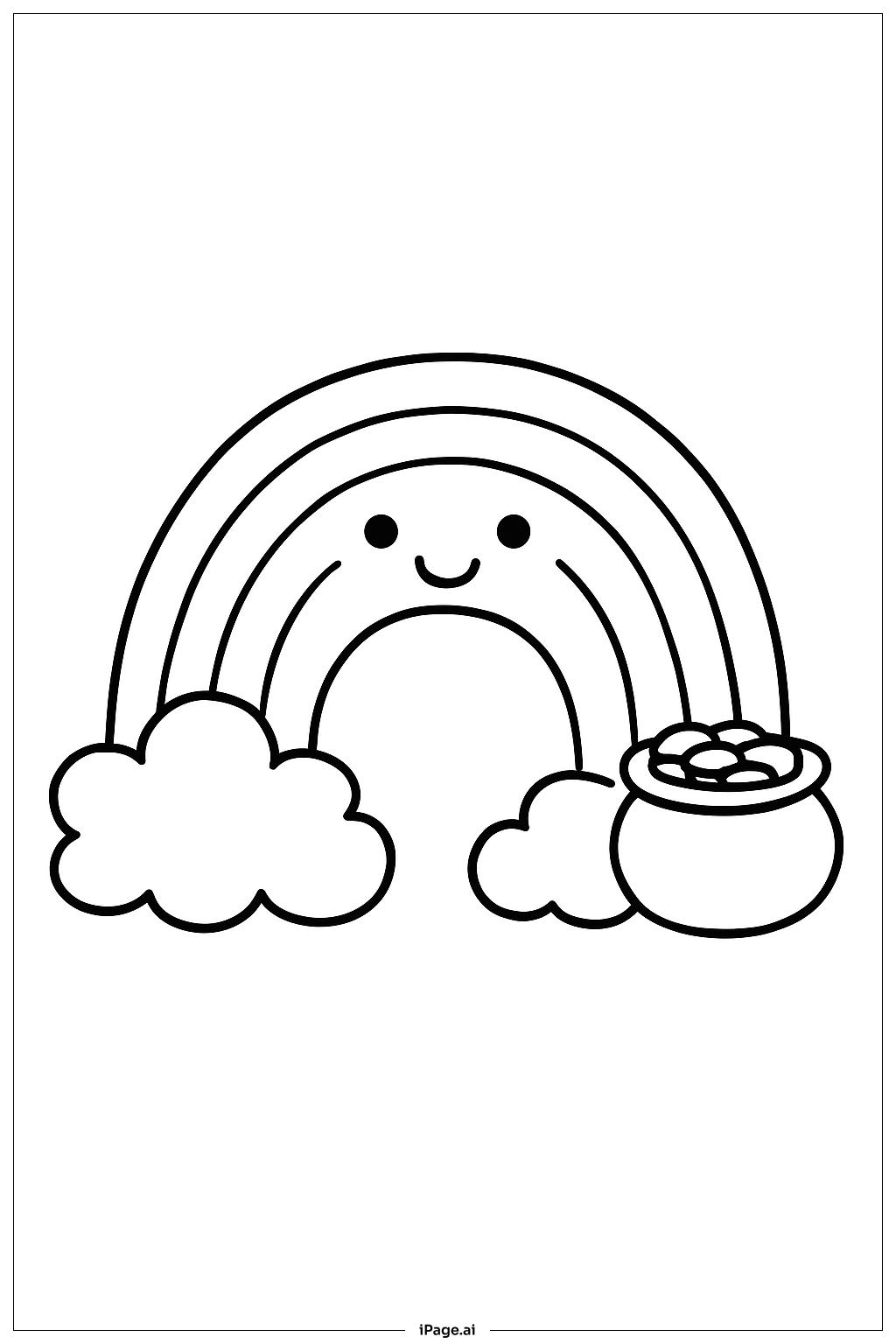  セントパトリックスデーの虹のアーチの塗り絵ページ 