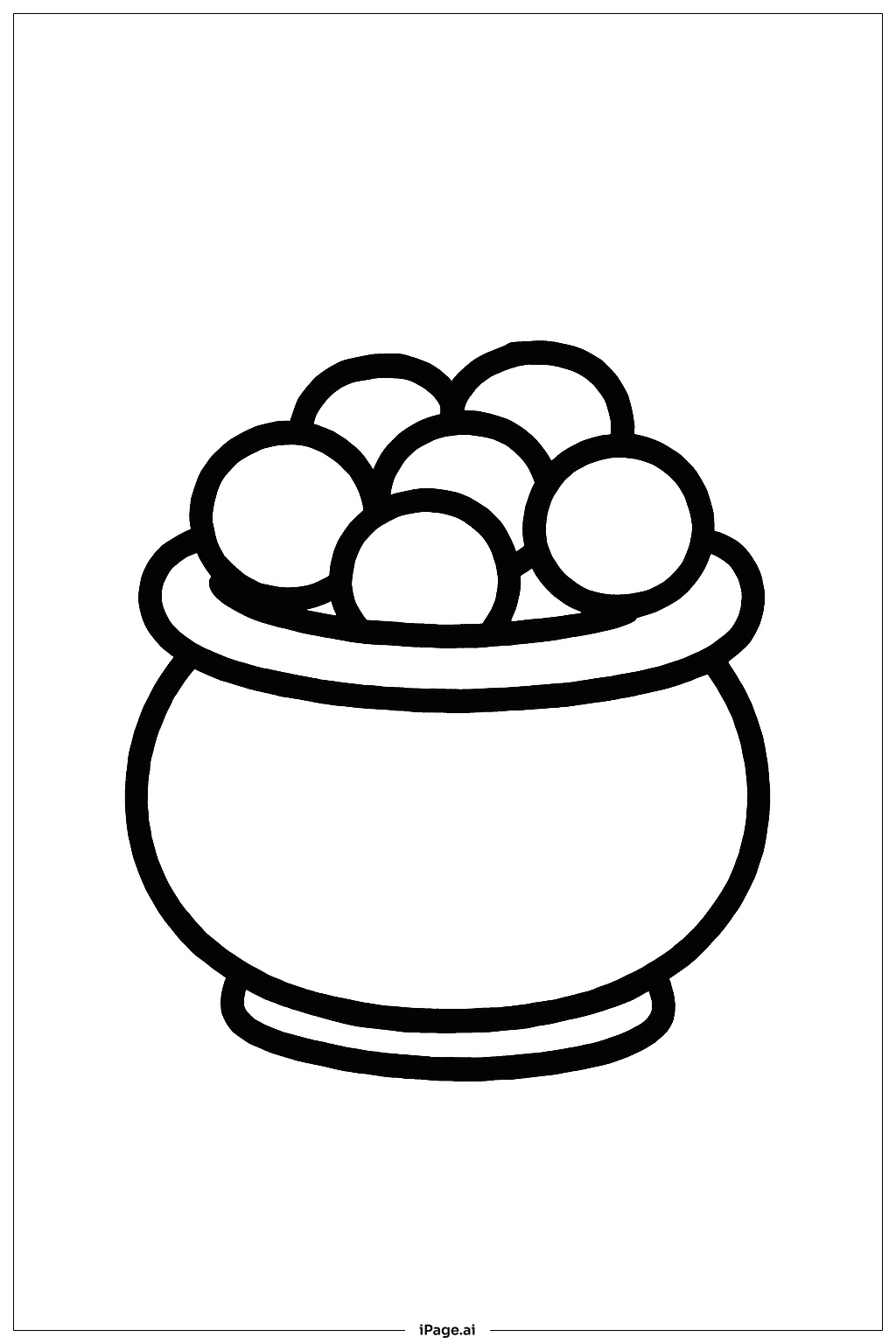  セントパトリックスデー シンプルな金の鉢の塗り絵ページ 
