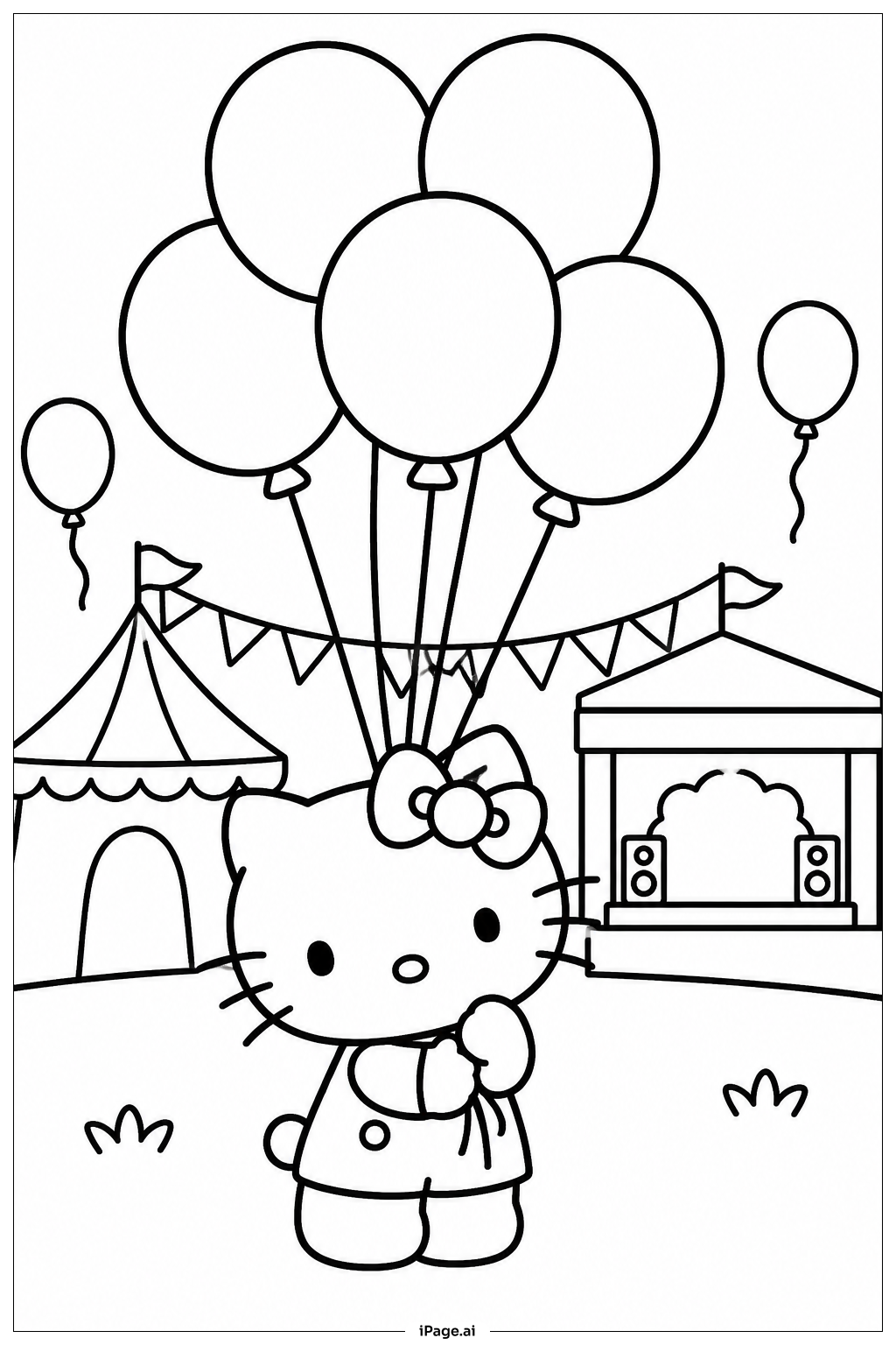 Sanrio 熱氣球嘉年華著色頁