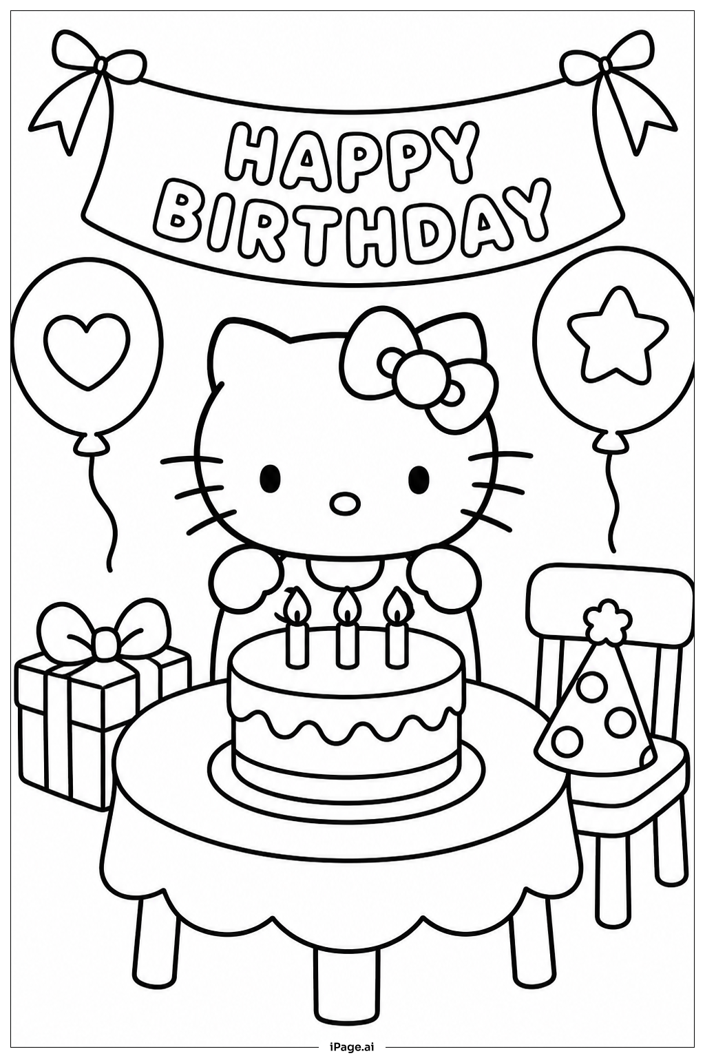 Sanrio Geburtstagsparty Ausmalseite