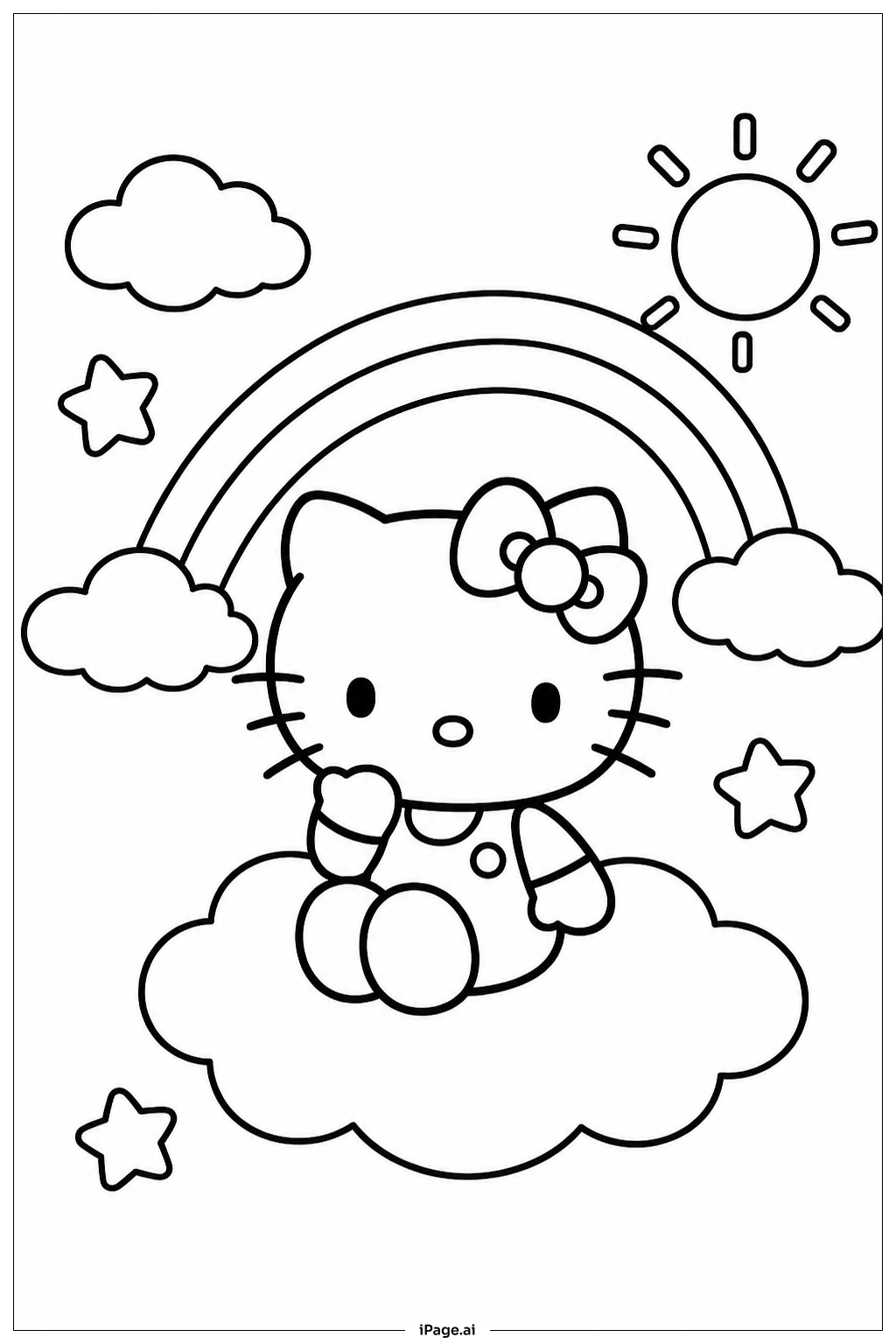 Sanrio Wolken-Spielplatz Ausmalseite