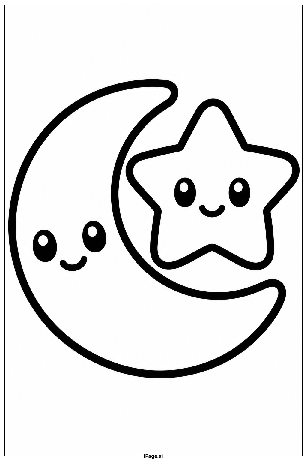 Sanrio Mond und Sterne Ausmalseite