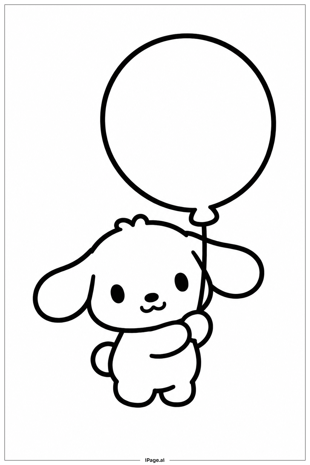 Trang tô màu Chú Chó Sanrio Với Quả Bóng Bay