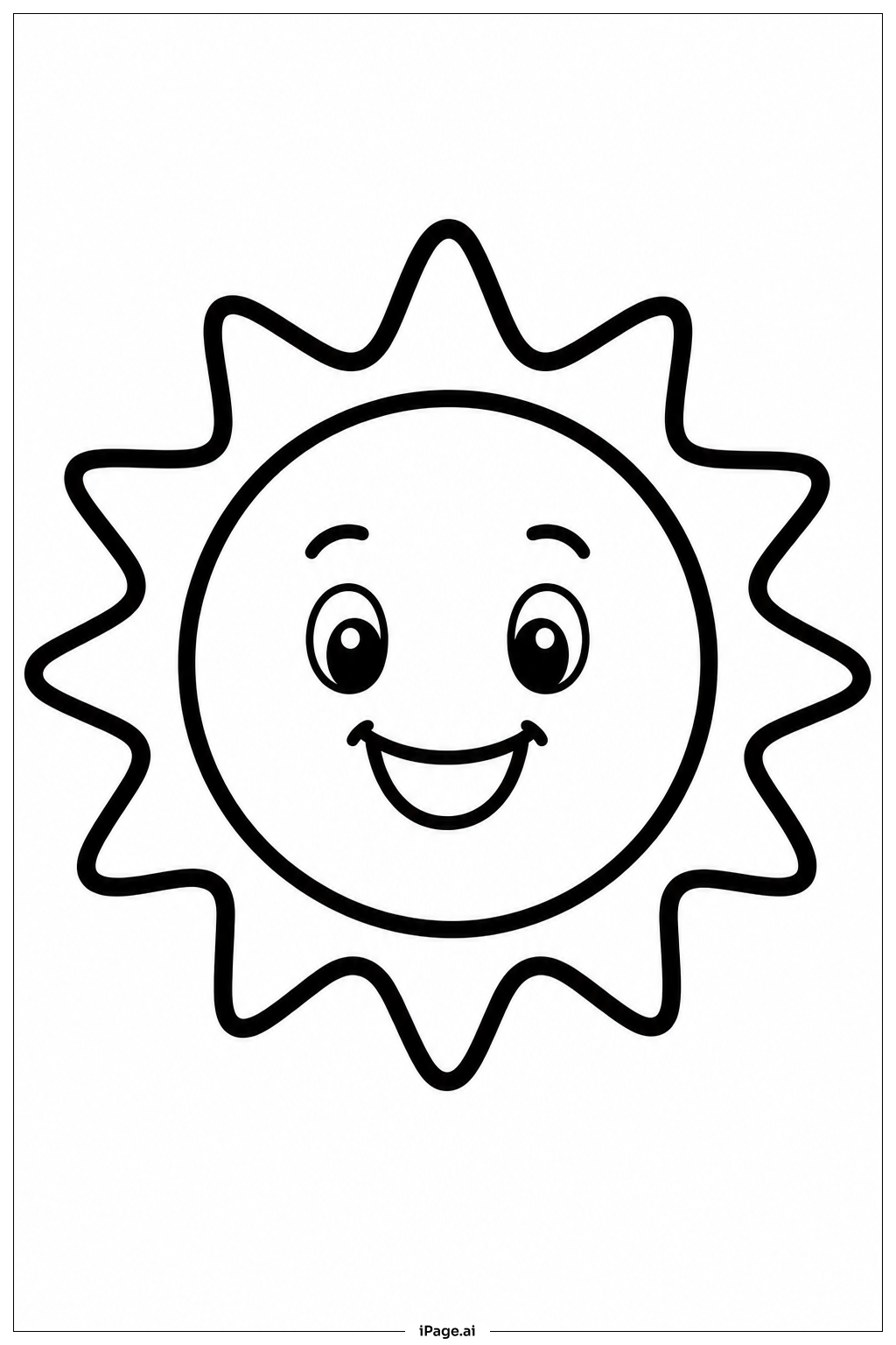 Sanrio Lächelnde Sonnenfigur Ausmalseite