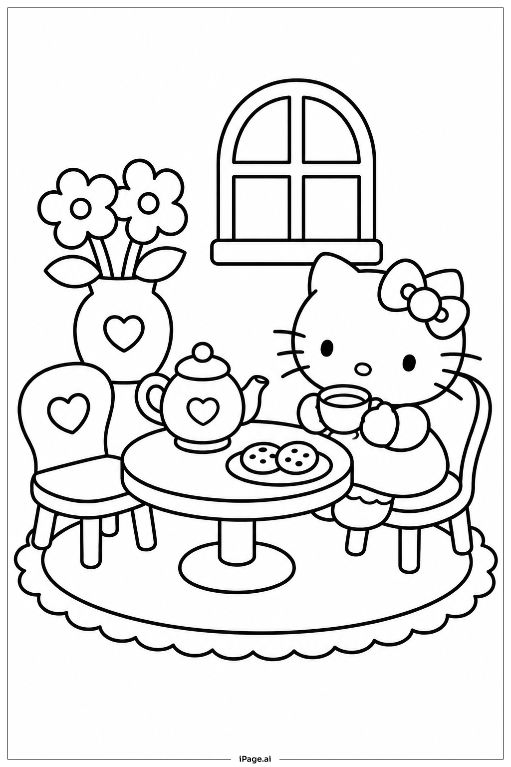 Trang tô màu Tiệc Trà Sanrio