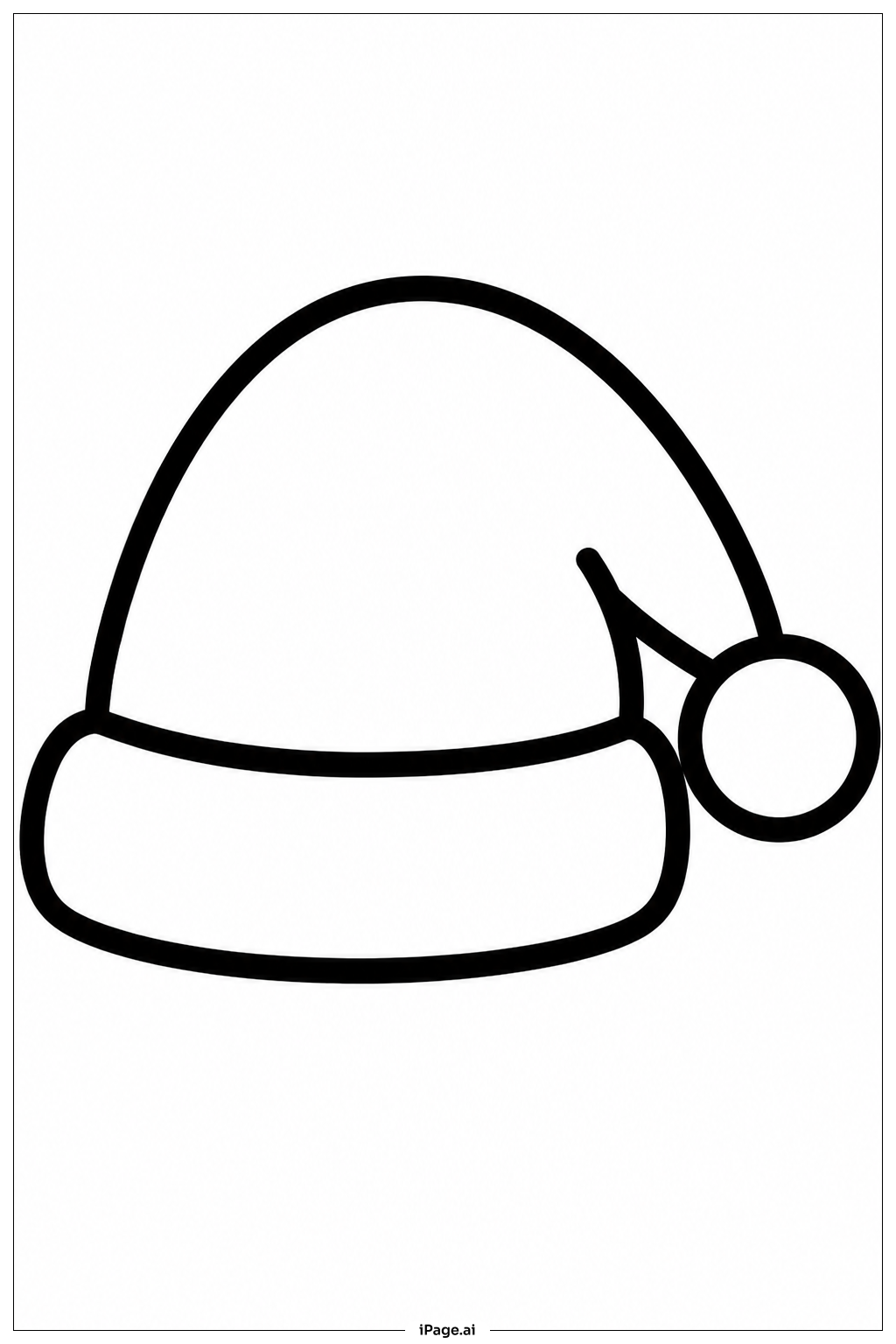 Página para colorir de Chapéu do Pai Natal com Pompom