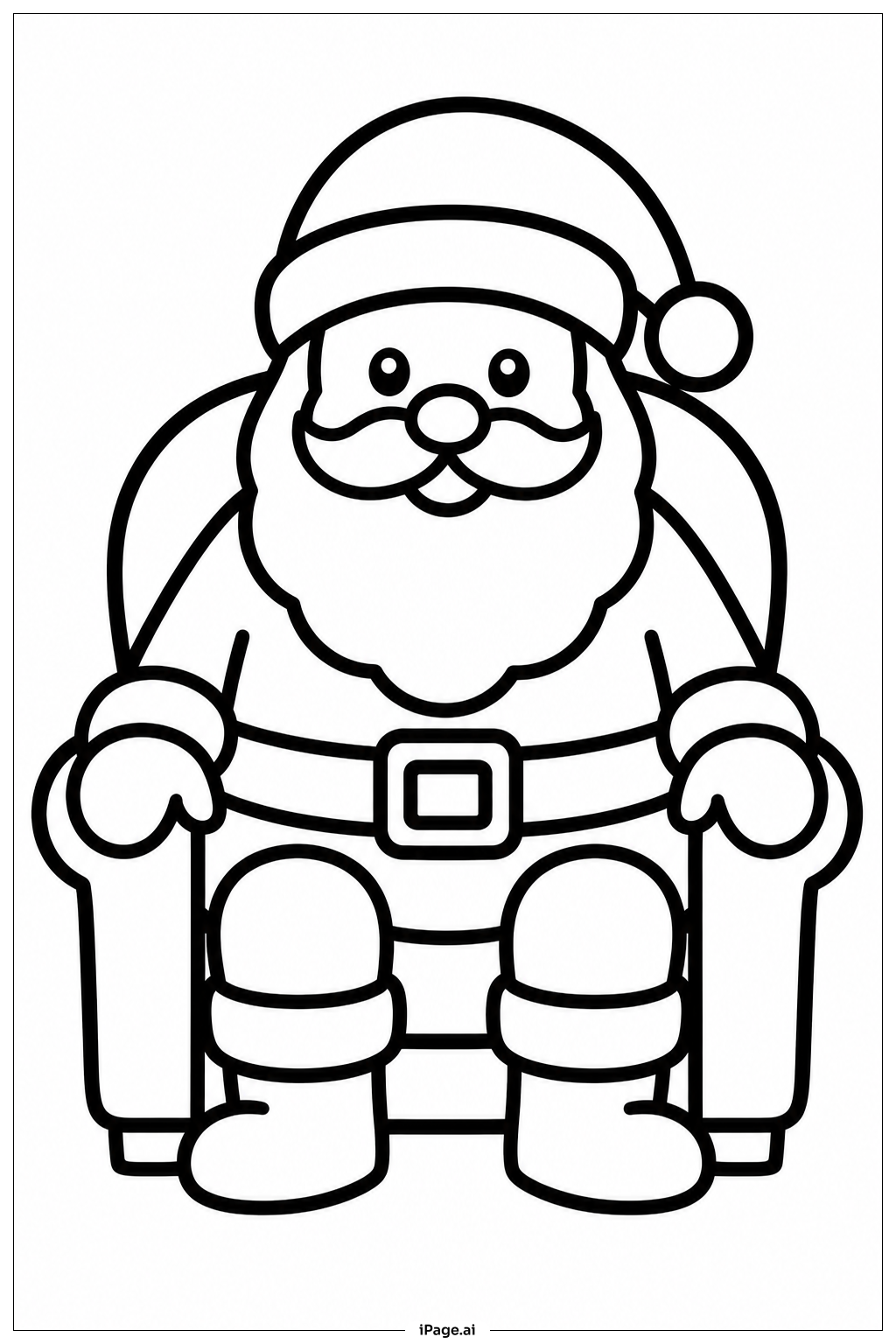 Página para colorir de Papai Noel Sentado na Cadeira