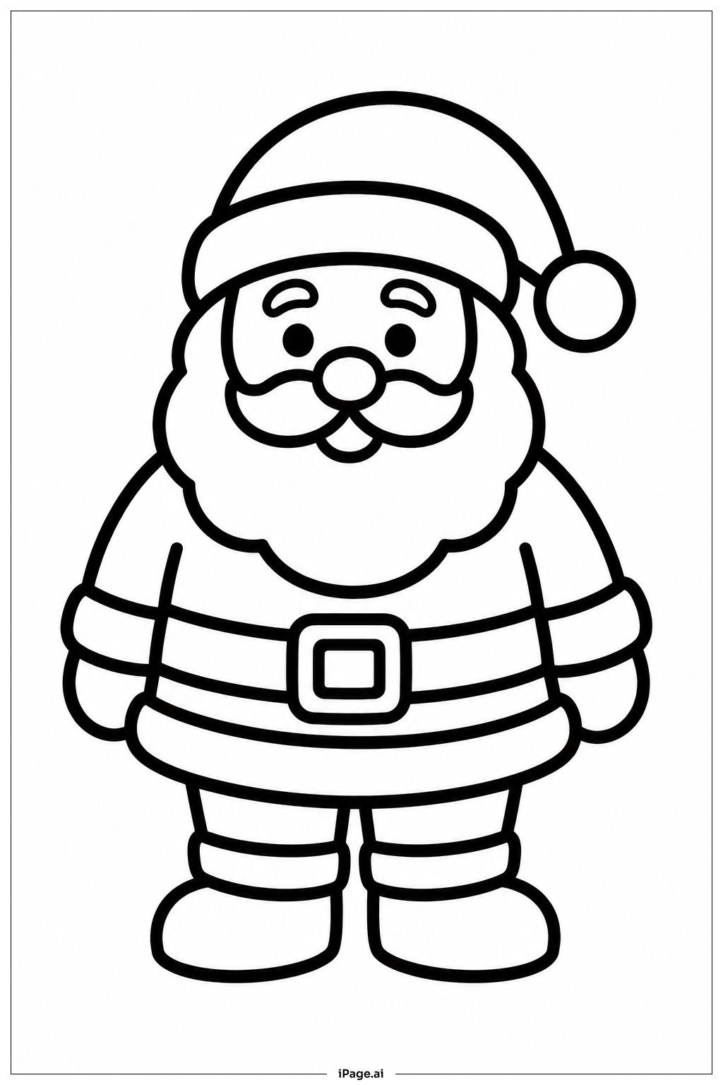 Página para colorir de Papai Noel de Frente