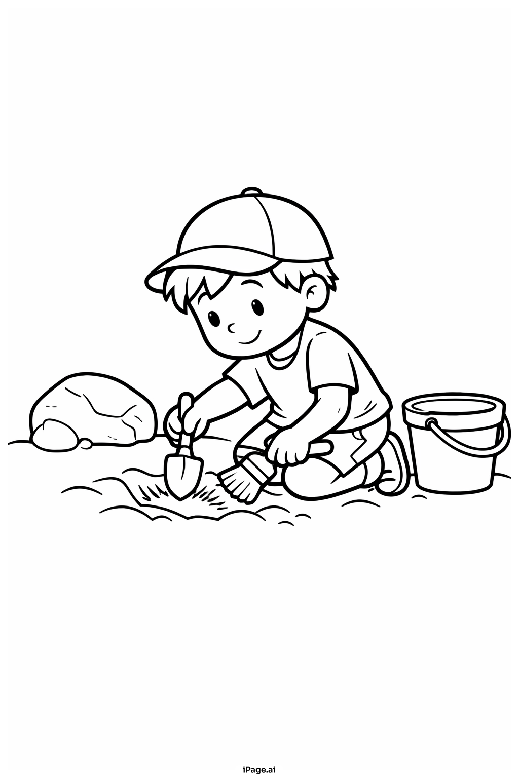  科学后院化石挖掘填色页 