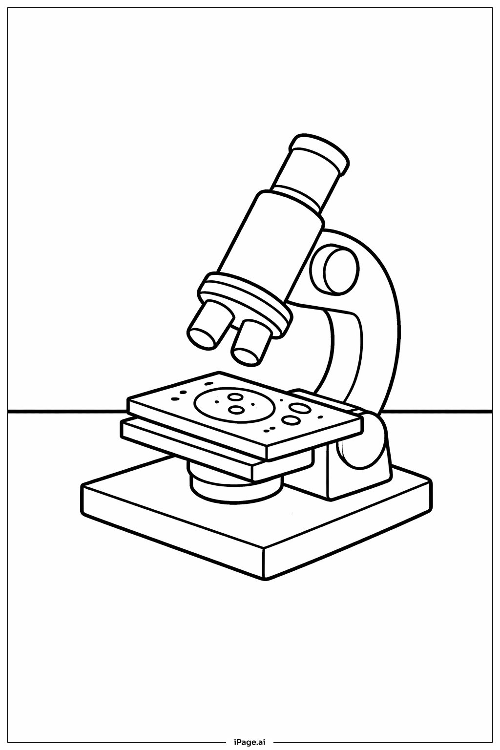  Page de coloriage Vue de lame de microscope scientifique 