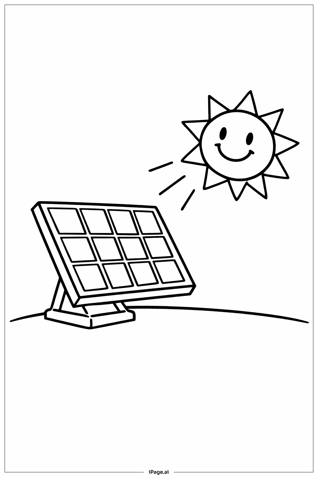  Página para colorear de Configuración del Panel Solar Científico 