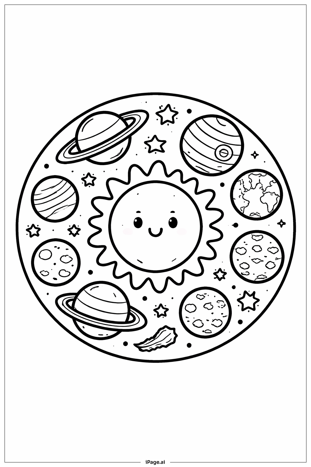  과학 태양계 공 색칠공부 페이지 