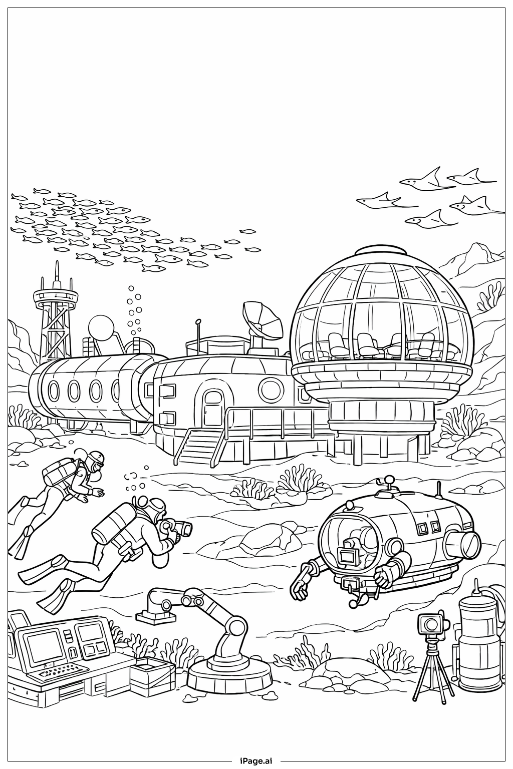  海洋科学研究实验室填色页 