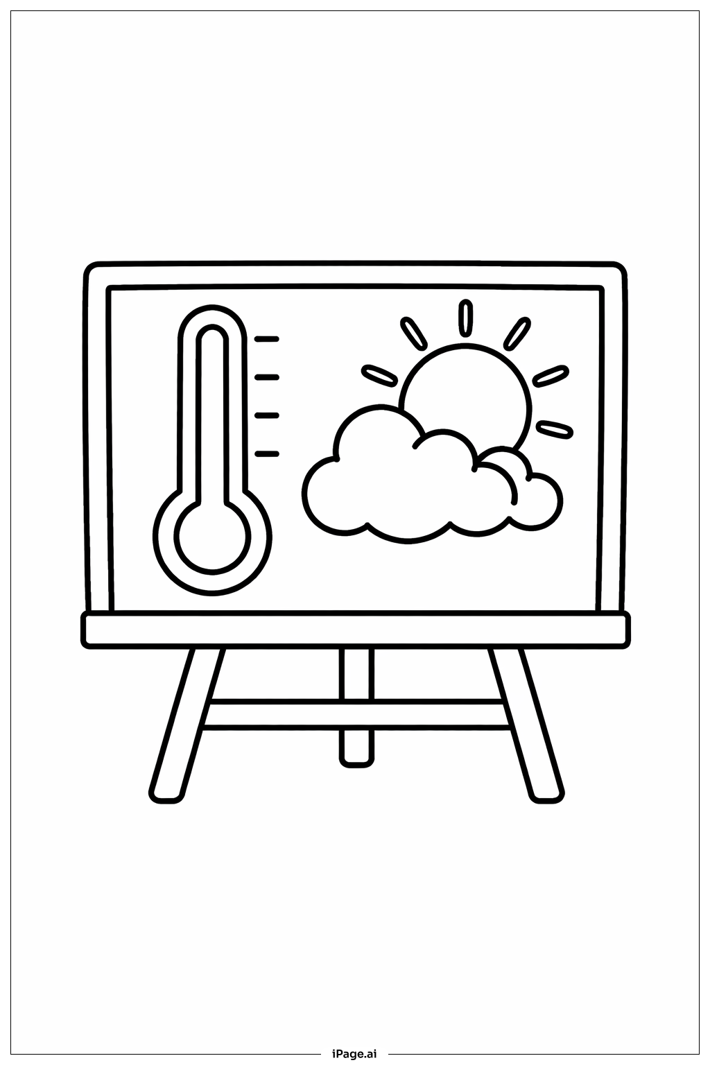  Page de coloriage Graphique de la station météo scientifique 