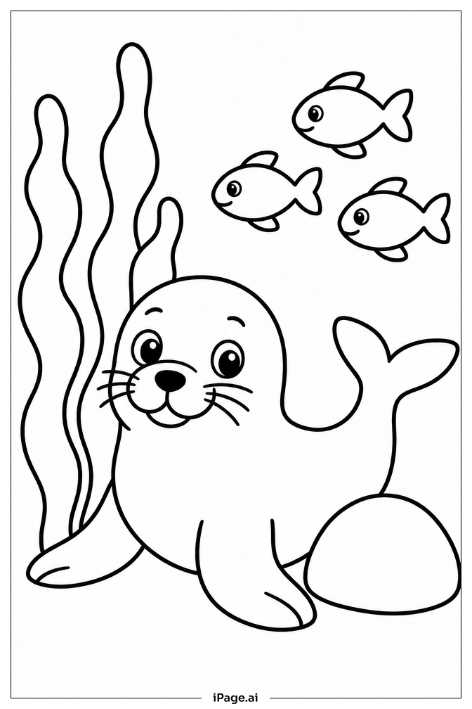 海洋动物海藻森林填色页