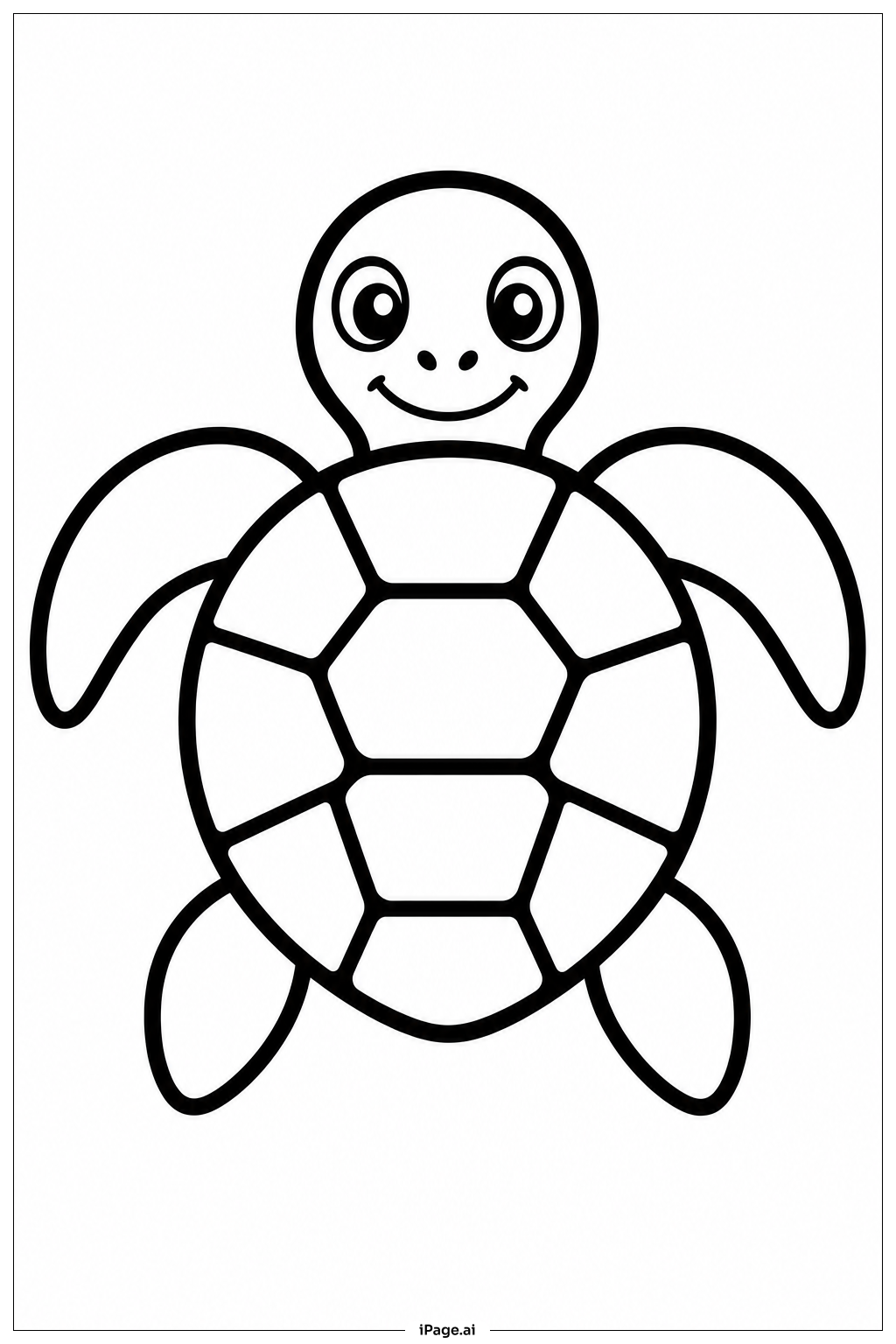 Sea Turtle Facing Forward Coloring Page